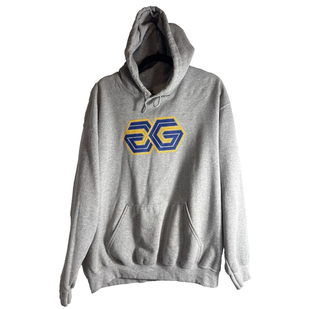 Grey Hooded Sweatshirt Men's XL GG Distributing Tyler Tx Logo Pockets Heavy
